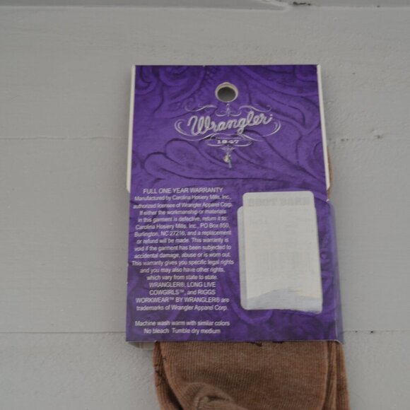Wrangler Horse Socks Sz 6-9 Made in USA New Brown Dress Tall - Picture 4 of 4